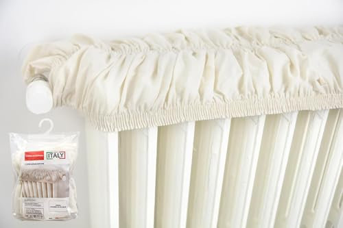 Copricalorifero Magico Elasticizzato in Beige Estensibile da 40 a 80cm Tessuto Ecrù Copri Termosifoni Copritermosifone Stoffa In Cotone 100% Copricalorifero MADE IN ITALY