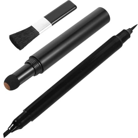 VINTORKY 1 Satz Bartstift Bartbürste Friseur Stift Friseur Bleistift Schminkstift Für Herren Haarfüller Bart Füllstift Bartfüller Bartfüllstift Mit Bürste Black Baumwollkern