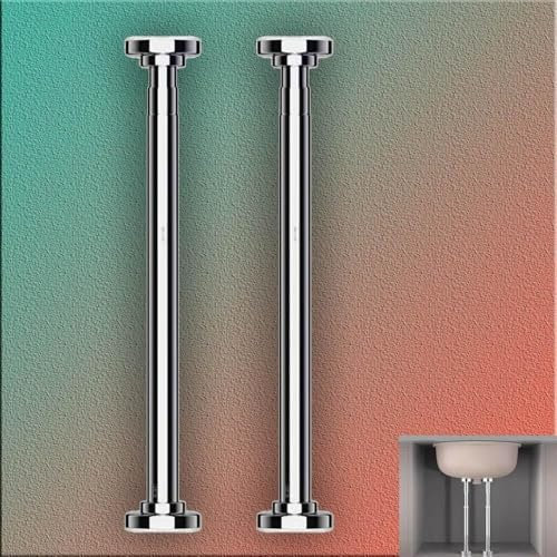 dvkGKLVq Pieds réglables, 2 Supports de lavabo sous Plan en Acier Inoxydable, poteaux télescopiques d'installation et de réparation d'évier de Cuisine(Height 20 30cm)