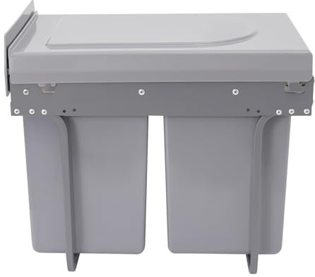 MEELRYD Cubo de basura de cocina de 40 litros, extraíble con función extraíble, color gris