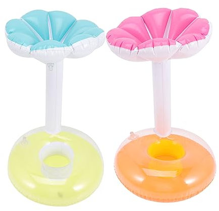 BESPORTBLE 4piezas Portavasos Inflable para Piscina Portavasos Flotantes Diseño De Dibujos Animados para Fiestas y Almacenamiento De Bebidas