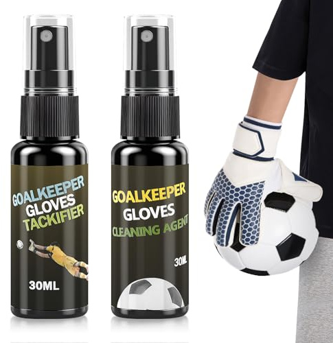 Aéttézoe Torwarthandschuhe Grip Spray und Reinigungsmittel- 30ml, Torwarthandschuhkleber, Effektiver Anti - Rutsch Sprüh für Verbesserte Ballkontrolle