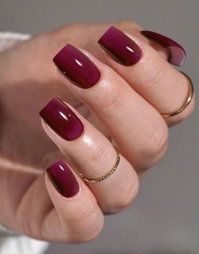 JMEOWIO Nagelfolie UV Härtend Lila Rot Gel Nail Strips Nagelsticker Nagelaufkleber Nail Art Dekoration Nageldesign Zubehör