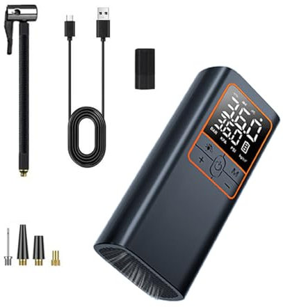 Compressore d'aria senza fili Compressore d'aria Pompe d'aria con luce LED Tipo-C Ricaricabile Gonfiatore per pneumatici per auto bici moto Compressore d'aria senza fili
