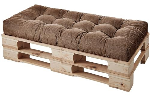 HJZPWB Tela de Lino Cojin Banco 8 cm de Grosor Cojines para Banco Estilo Capitoné Cojin para Banco Exterior Antideslizante Colchoneta Tumbona Grueso Cojin Sofa Exterior,Café,80 * 40 * 8cm
