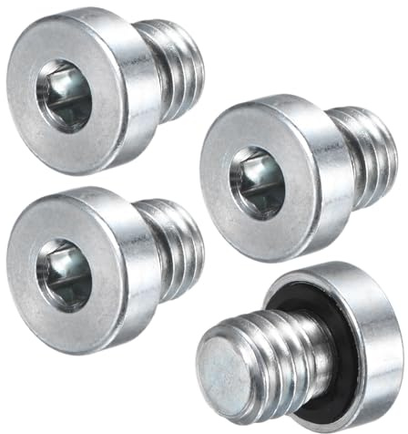 M METERXITY 4-Pack Hex Head Pipe Fitting Plug M8x1.25mm Carbon Steel | Sensor Socket Plug, with Seal O-Ring, for Terminate Pipe Ends, High Pressure Washer, Sealing Screw