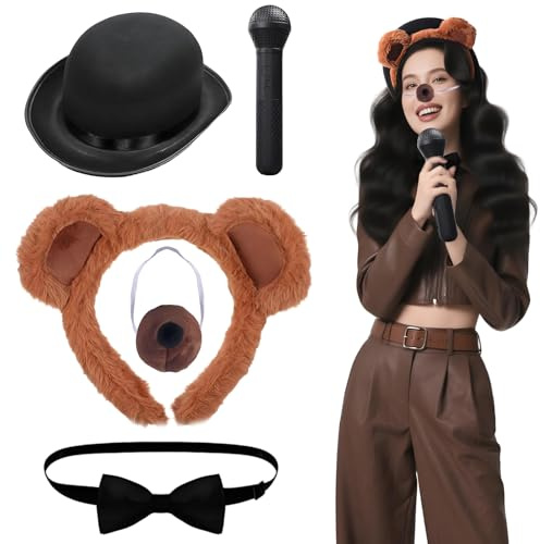 Karneval Kostümzubehör Five Night Lustiges Kostüm mit Haarband Fliege Munddekoration Animal Dress Up Erwachsene Kostüm Zubehör für Karneval Cosplay Party