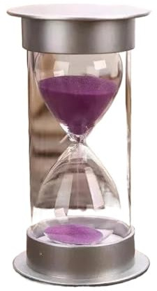 Minuterie sablier de 15 Minutes, 2 pièces, horloge sable, décorations bureau, heure cuisine, minuterie douche en verre(Purple)
