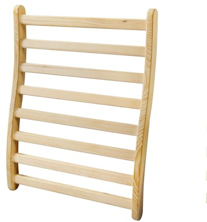 Ergonomic S-Shaped Sauna Backrest Chair with Back, Natural Wood Sauna Bench Accessory for Home or Spa Use