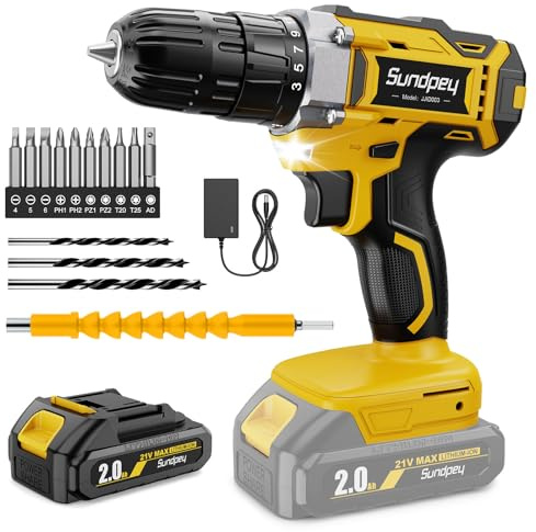 21V Taladro Atornillador Bateria 2000mAh - 45Nm Max Destornillador Electrico Inalámbrico, Apto para Baterías Makita, Atornillador Electrico con 25+1 Ajustes, 2 Velocidad, Luz LED, para Hogar Bricolaje