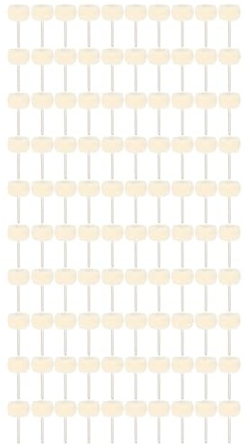 100 Pcs White Wool Polishing Wheels with Speed Steel Shank for Wood Carving, Amber and Jewelry Polishing – Fine and Efficient Buffing Tool