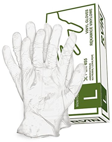 100 pares Guantes de trabajo Guantes de protección Guantes de vinilo talla L