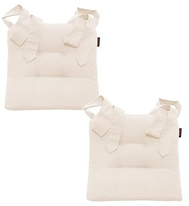 Magma Heimtextil Stuhlkissen Sitzkissen Schleifenband Auflage Polster Stuhl Stuhlauflage Rattanstühle extra dick Esszimmerstühle 2er Set Indoor Outdoor