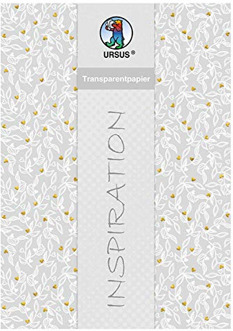 Ursus 77704602F - Transparentpapier Hochzeit, DIN A4, 115 g/qm, 5 Blatt mit Banderole, einseitig Bedruckt, Vorderseite mit Heißfolie in Gold veredelt, ideal zum Verzieren von Karten
