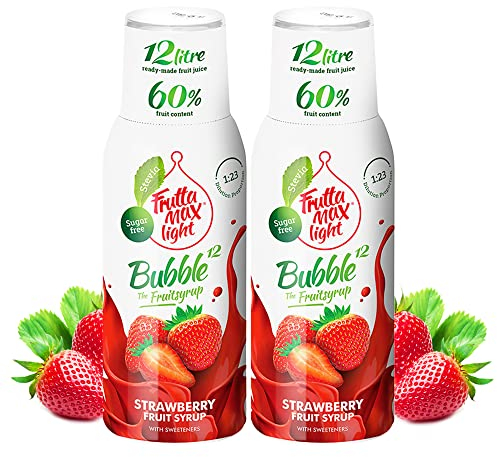 2 Pack - FruttaMax Sugar-Free Strawberry Syrup – 60% Real Fruit | Low-Calorie Drink Syrup for Soda Makers, Cocktails & Desserts – 2x500ml