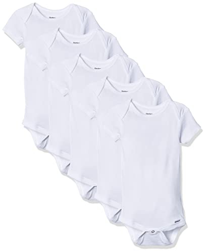 Gerber Baby Boys 5-pack Solid Onesies Bodysuits Baby-unisex-bodysuits, White, 3T US