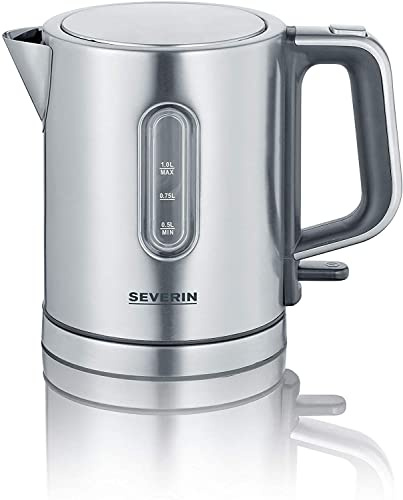 Severin Wasserkocher 1L, Wasserstandsanzeige, XXL-Öffnung, Edelstahl, 2400W