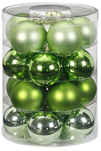 MAGIC Weihnachtskugeln Glas 6cm 20 STK. Christbaumkugeln Farbe: Sparkling Nature - grün hellgrün
