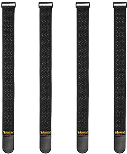 Trilancer Cinghie Elastiche con Chiusura a Strappo e Dettagli Antiscivolo, 61x5cm (4 Pezzi) Cinghie a Strappo Multiuso, Ideali per Cavi, Bici, Bagagli, Attrezzatura da Campeggio e Tappetini da Yoga