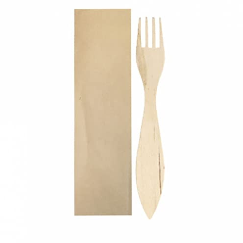 García de Pou - 100 unidades - Tenedores Angulas Enfundados Kraft 15 Cm Natural Madera