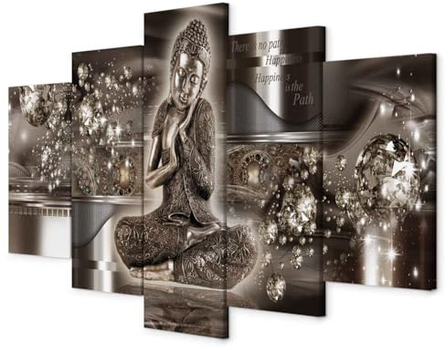 B&D XXL - Akustikbild 225x112 cm Bilder mit Akustikschaumstoff Hochleistungsschallabsorber Schallschutz Leinwandbild XXL 5 tlg Wandbild h-A-0053-b-n