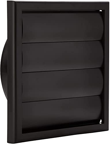 Vents 6 inch Black External Gravity Grille Air Vent Cover with Removable Blades 150 mm Extractor Fan Back Draught Shutter Covers Ducting Tumble Dryer Bathroom Outside Wall Ventilation Hose Duct Grill