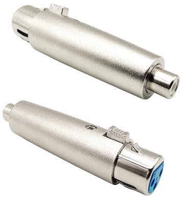 iYueMps 2 Stück XLR Cinch Adapter 3Pin XLR Buchse auf Cinch Buchse Steckverbinder, Cinch auf XLR-F Audio Mic Adapter für Mikrofon, HiFi, Mischpult und Lautsprechersystem
