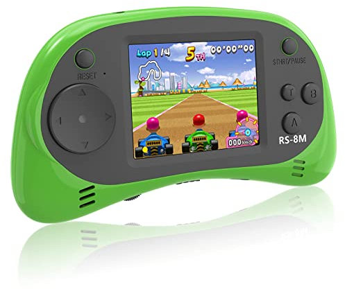 E-MODS GAMING Console per videogiochi retrò a 16 bit per bambini, con 220 giochi elettronici HD, LCD da 6,3 cm, portatile, da viaggio, regalo di intrattenimento per ragazzi e ragazze dai 4 ai 12 anni
