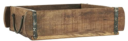 Kistenkolli Altes Land Vintage Holzkiste Tischdeko Allzweckkiste Besteckkorb Kräuterbeet Holzkiste Dekokiste Ziegelform unika Vintage (Ziegelform mit Griffen 30x25x8cm)