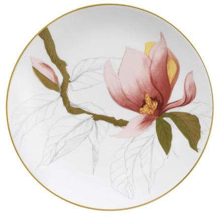 Royal Copenhagen Flora Teller Magnolie, 19 cm, Weiß/ Mehrfarbig