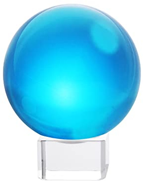 LONGWIN 60mm(2.4 inch) K9 Solid Crystal Ball with Free Stand Home Decor Ornaments Suncatcher (Lake Blue)