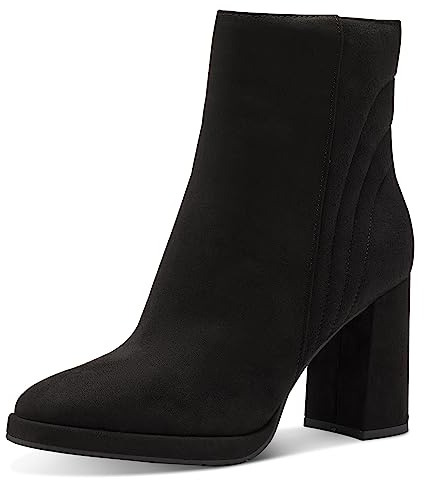 MARCO TOZZI Stivaletti Donna con Tacco Eleganti Tacco a Blocco, Black, 38 EU