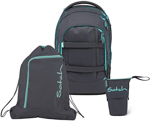 Satch Pack Pencil Slider Light Edition Schulrucksack Set 3tlg. mit Sportbeutel (Mint Phantom)