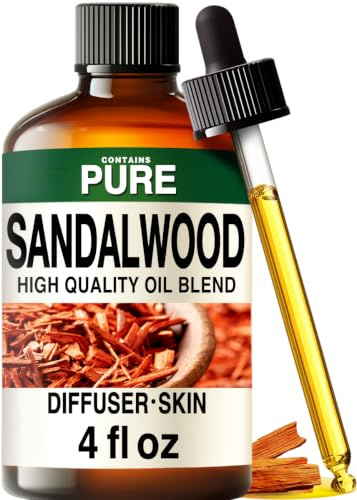 Kukka Ätherische Sandelholzöle für Diffusor und Haut – 118 ml 100% reines natürliches Sandelholzöl – Ätherisches Sandelholzöl für Haut, Haar, Massage und Parfüm – Seifenherstellung und Heimwerken