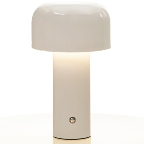 Glivpny JX-003 Lampe de table moderne en forme de champignon pour variateur tactile portable, veilleuse LED rechargeable avec 3 niveaux de luminosité, lampe de chevet pour intérieur ou extérieur