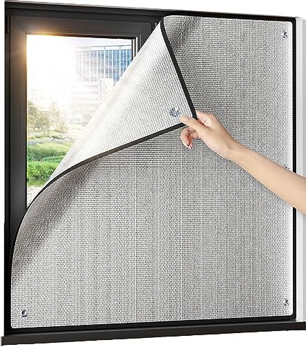 NEPHRA Privacy Film for Glass Windows Heat Reflective Window Film 6MM Double-Sided Aluminium Foil Silver Opaque Window Film Privacy Blackout for Conservatory Roof Bathroom Blinds (Size : 80x150cm)