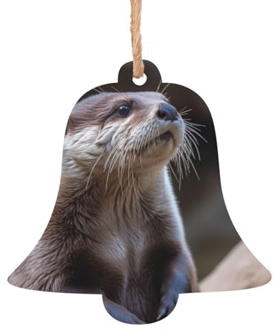 Spielen im Wasser Holz Weihnachtsglocke Form Ornamente Holz Weihnachtsbaum Hängende Dekoration Weihnachtsbaum Ornamente mit Seilen für Weihnachten Urlaub Dekorationen