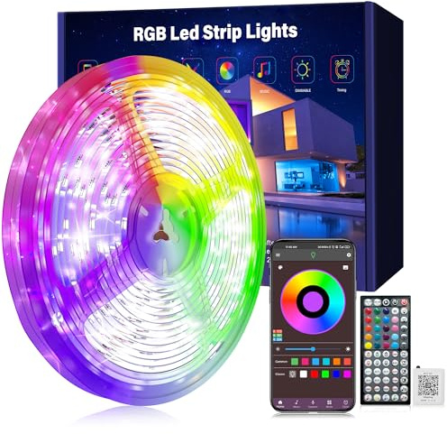 Ledagic Led Lights for Bedroom 100ft (1 Rolls of 100ft) Music Sync Color Changing Led Strip Lights with 60 Key Remote and App Control RGB Led Light Strip for Home Party Room Decoration