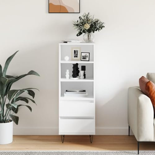 FENLAX Sideboard Kommode Schlafzimmer Aparador Chest of Drawers Bedroom Kommoden Flur Komodenschrank Kleiderschränke 40x36x110 cm Weiß