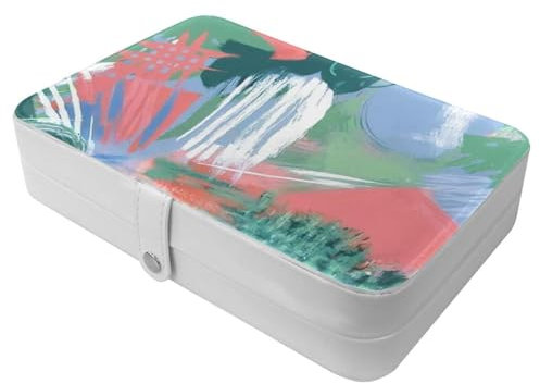 Graffiti in Farbe 144 Reise-Schmuckschatulle – Ihre tragbare Schatztruhe für Ringe, Ohrringe, Halsketten. Tolles Geschenk für Frauen, die gerne reisen, große Organizer-Hülle, 1 Packung