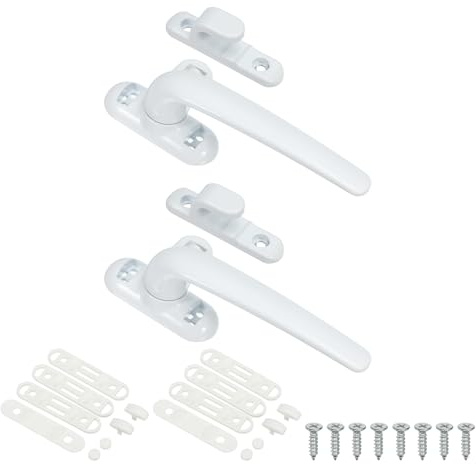 PATIKIL 2 Paquetes Manija de Ventana de Aleación de Aluminio Blanco | Cerraduras de Ventana de Guillotina Internas y Externas, para Ventanas Correderas, Mano Izquierda