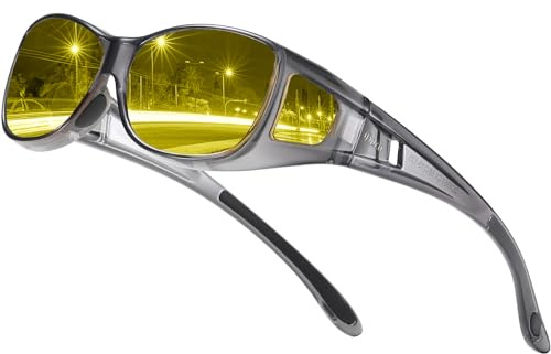 DUCO Polarisierte Nachtfahrtbrille Überbrille für Korrektionsbrille für Brillenträger Polarisierte Nachtsichtbrille 8953Y