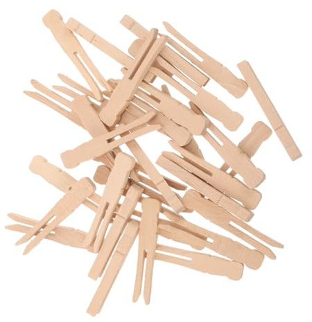 CAXUSD Eleganti Mollette Per Stendibiancheria in Legno Di Artigianato 100 Pezzi Design Rotondo Robuste Mollette Per Bucato Forte Di Serraggio
