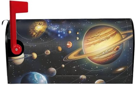 Exploring The Solar System Printed Fall Mailbox Cover Magnetic Standard - Waterproof Mailbox Wraps Post Letter Box Decor Garden Yard Farmhouse Decoration Letter Box Cover 25.5x21 in