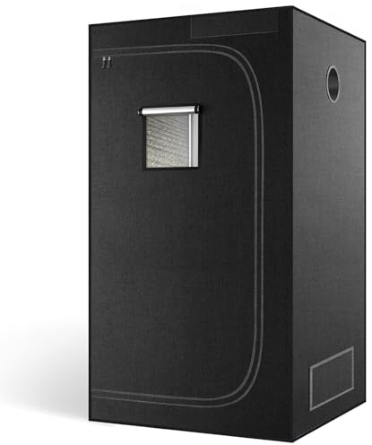 Hochwertiges Growzelt für Indoor-Anbau – Lichtdichte Growbox für Cannabis, Hydrokulturen und Pflanzenzucht mit robustem Design und einfacher Bedienung (Schwarz, 100x100x200cm)