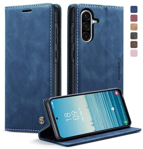 KZB Handyhülle für Samsung Galaxy A56 5G Hülle Premium Leder Klappbar Tasche Flip Case Magnet Kartenfach Standfunktion Klapphülle Schutzhülle für Samsung Galaxy A56 - Blau