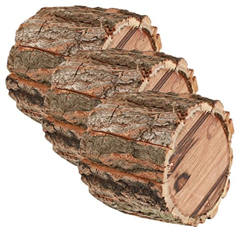 ABOOFAN 3stücke Holz Blumentopf Im Landhausstil Rindenpflanzgefäß Für Sukkulenten Pflanzenvase Für Innenbereich Naturholz Pflanzcontainer Für Kakteen Und Usambaraveilchen