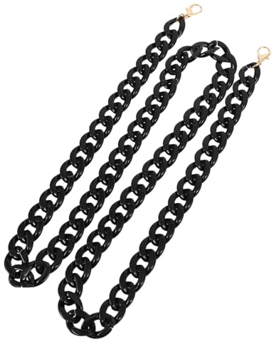 VILLCASE Taschenkette Geschenk Schwarz und Leichte Tragbare Acryl Ersatz Stilvollem mit Design als Modische Dekoration Handtaschen