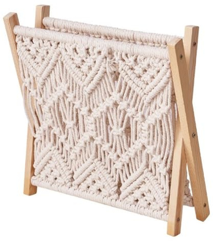 Asyduey Revistero de Estilo Bohemio, Archivador de Revistas, Cesta para Guardar Revistas