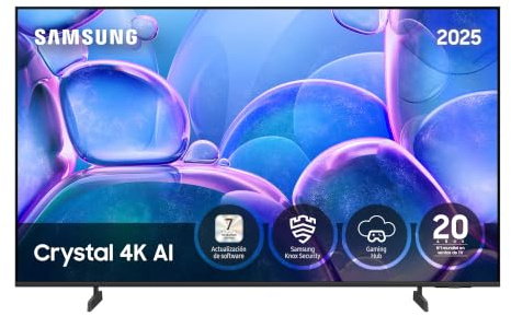 Samsung 50 Inch Crystal UHD U7005 4K Smart TV, Amazing Colors with Crystal 4K Processor, Listen to All Speakers with Q-Symphony, Knox Security and Gaming Hub [Spanish version]